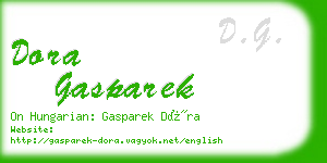 dora gasparek business card